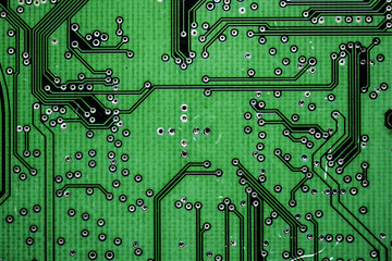 Closeup of electronics circuit board