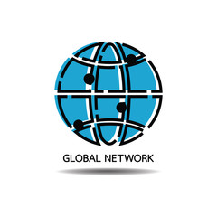Business global network connection. Composition concept of global business icon. Vector Illustration