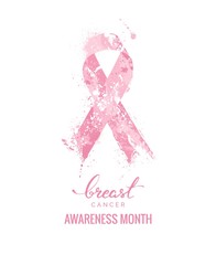 Breast Cancer Awareness Ribbon Background. Vector illustration