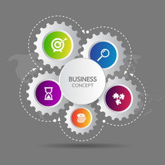 Vector infographic template business concept with options. Label circles for content, flowchart, diagram, steps, chart, workflow layout illustration,