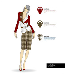 SKETCH. Fashion girls on a white background.