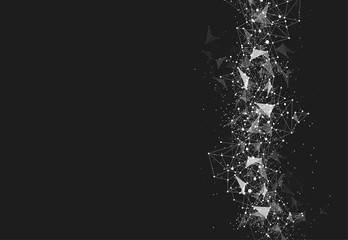 Abstract Polygonal Space Background with Connecting Dots and Lines