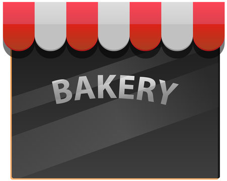 Bakery or bakeshop window with canopy vector image