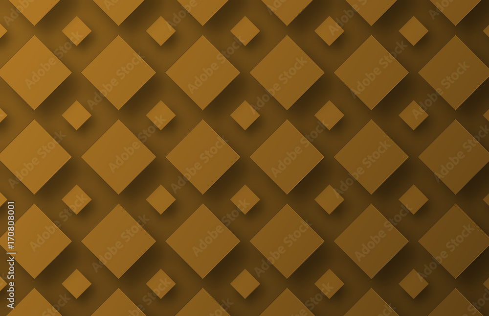 Poster design of an orange vector background with triangles of different size