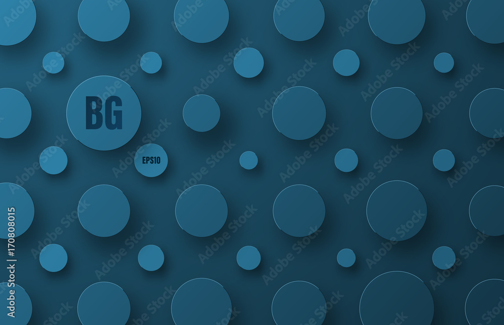 Aufkleber blue vector background template with circles of different sizes hovering in the air