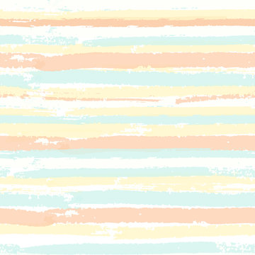 Seamless vector pattern with pastel color brush painted stripes