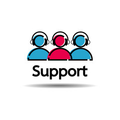 Customer support icon. Business concept with Flat Design on white background. Vector Illustration.