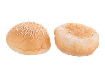 freshly baked bread isolated on white background