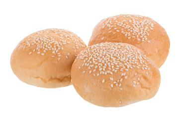 freshly baked bread isolated on white background