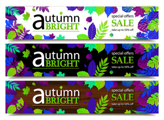 Naklejka premium Autumn sale banners