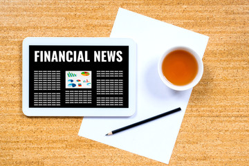 financial news online, businessman work place concept