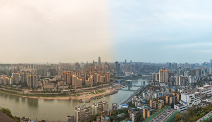 panoramic view of cityscape,midtown skyline,shot in Chongqing,China.