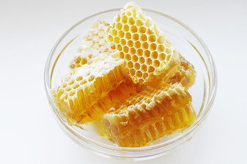 sweet honeycombs with honey