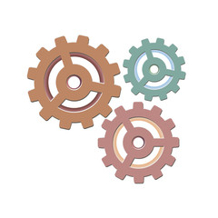 Gears on a white background. Vector illustration.