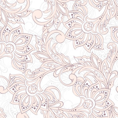ethnic flowers seamless pattern. floral vector background