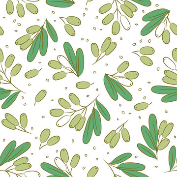 olives seamless vector pattern