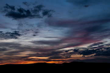 Majestic sunset in the mountains landscape