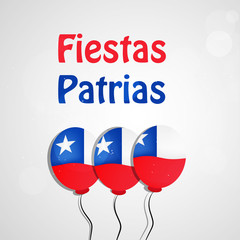 illustration of elements of Chile's National Independence Day background