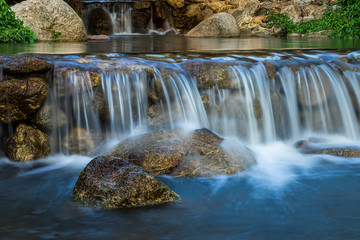 Small waterfall with water motion.