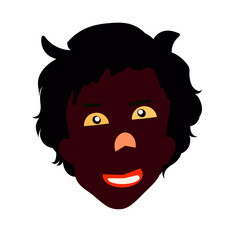 Black man with black hair