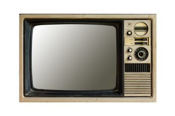 Close up vintage television.
