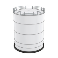 White Industrial Oil Tank Isolated