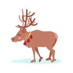 Reindeer character colorful vector Illustration