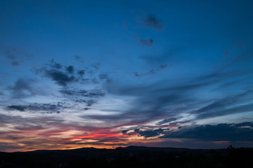 Majestic sunset in the mountains landscape