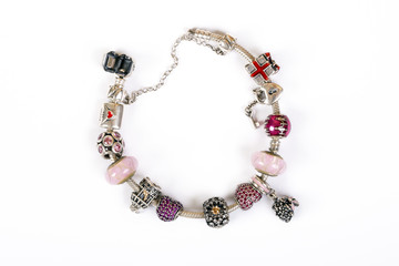 Silver charm bracelet