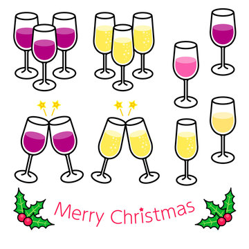 クリスマス　ワインとシャンパン