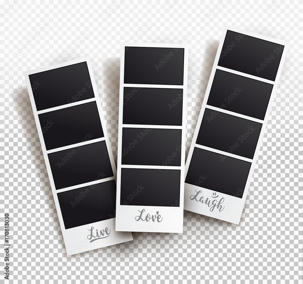 Poster square frame template with shadows, templates. vector illustration. isolated on transparent backgrou