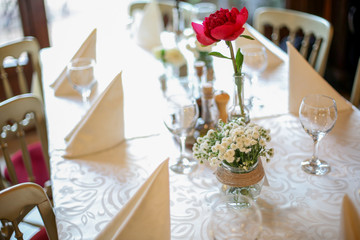 wedding decoration table with rose