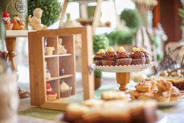 close up of chocolate mini cupcakes