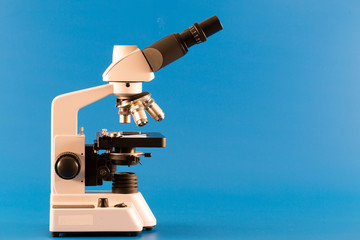 Scientific microscope in science laboratory