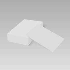 Stack of blank business card with soft shadows. Vector.