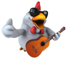 Fun chicken - 3D Illustration