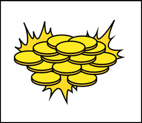 Retro Gold Coins Vector