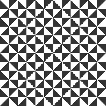 Triangular seamless black and white pattern vector