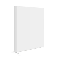 Blank book cover with bookmark isolated on white background. Mockup to display your design. Vector illustration