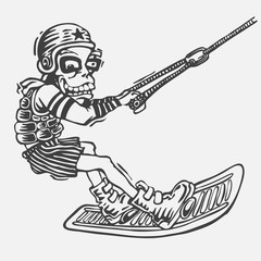 wakeboarder in helmet and life jacket