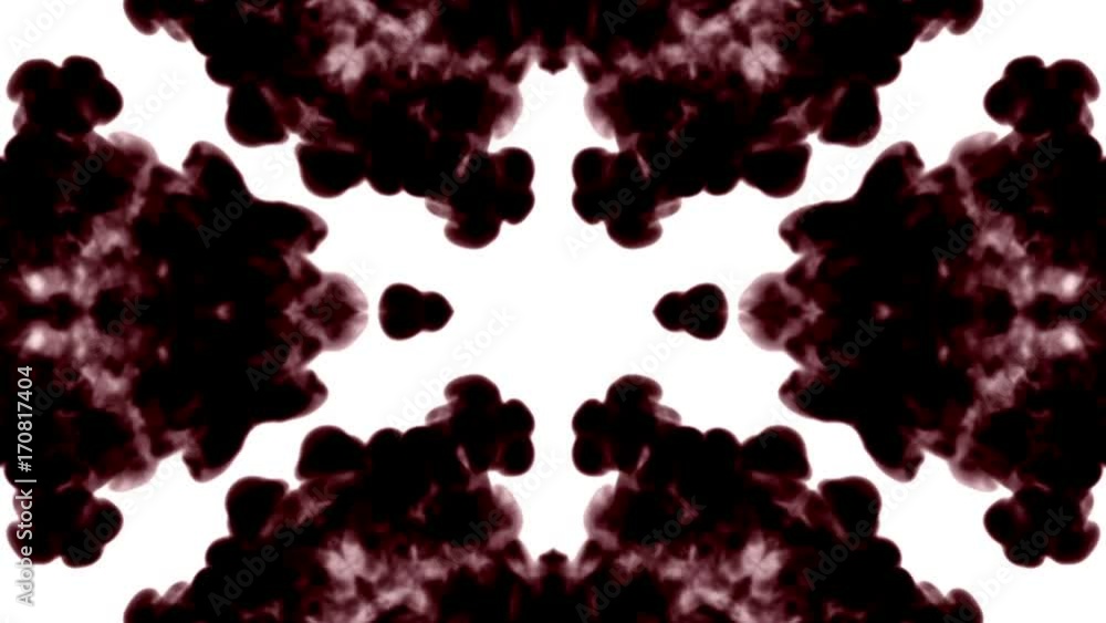 Poster abstract black and white background of ink or smoke flows is kaleidoscope or rorschach inkblot test3