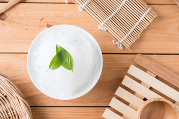 Mung bean vermicelli or cellophane noodles, a transparent thread-like noodle made from dried mung bean
