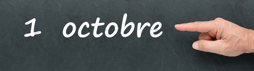 Fototapeta premium 1 octobre sur ardoise