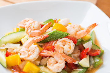 sweet and sour sauce fried with seafood shrimp squid
