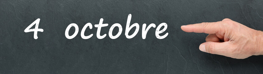 Fototapeta premium 4 octobre sur ardoise