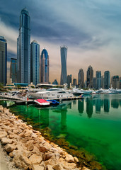 Fototapeta premium Dubai marina skyline, Dubai, United Arab Emirates