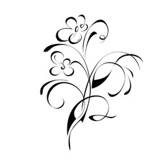 ornament 99. stylized flower in black lines on a white background