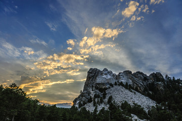 Mount Rushmore in the evening light