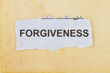 Forgiveness  newspaper cutout