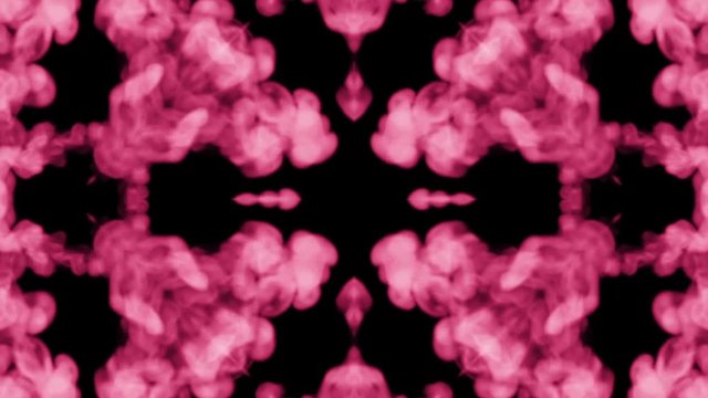 Background like Rorschach inkblot test13. Fluorescent pink ink or smoke, isolated on black in slow motion. Pink pigment drop in water. For alpha channel use luma matte as alpha mask